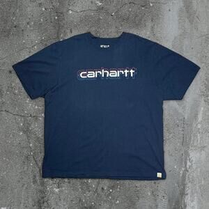 Carhartt loose fit navy blue spellout graphic shirt